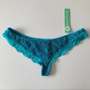 Honeydew Intimates Hi Def Lacey Thong, blue medium